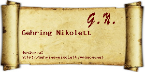 Gehring Nikolett névjegykártya